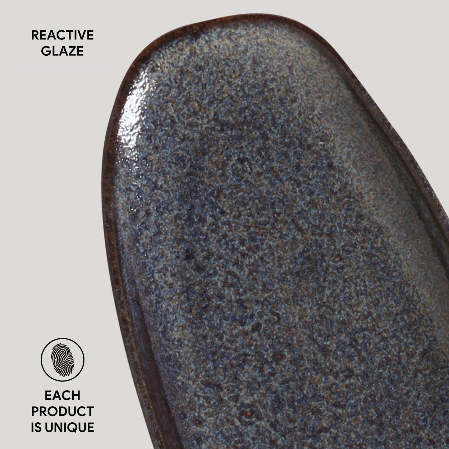 Porto Brasil TITANIUM SHALLOW OVAL PR LARGE ORGANIC STONEWARE dia. 14.17x5.12"  SKU: '14214109401