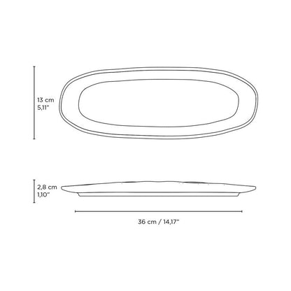 Porto Brasil DENIM SHALLOW OVAL PR LARGE ORGANIC STONEWARE dia. 14.17x5.12"  SKU: '14214113001