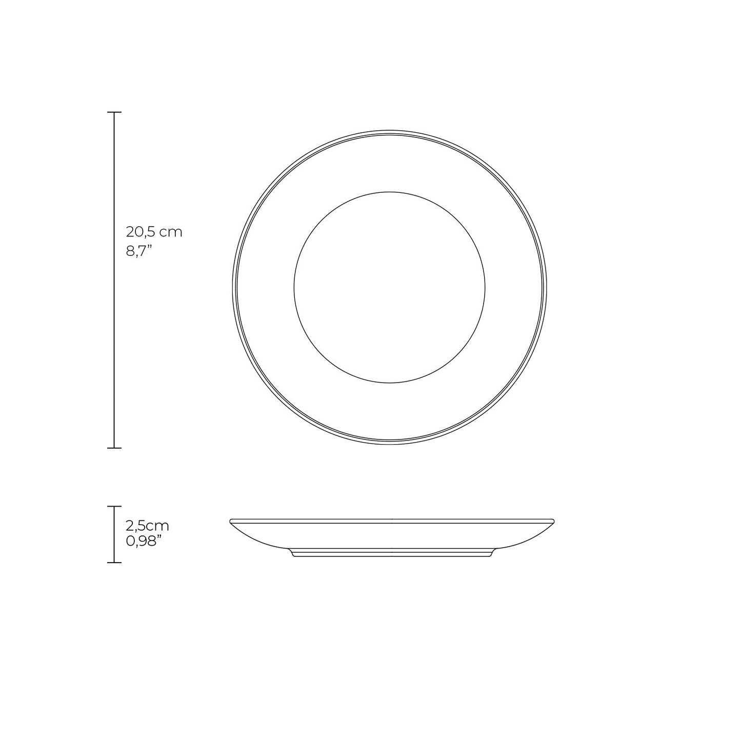Porto Brasil TRENDY DESSERT PLATE COUP dia. 7.63"  SKU: '1426120001