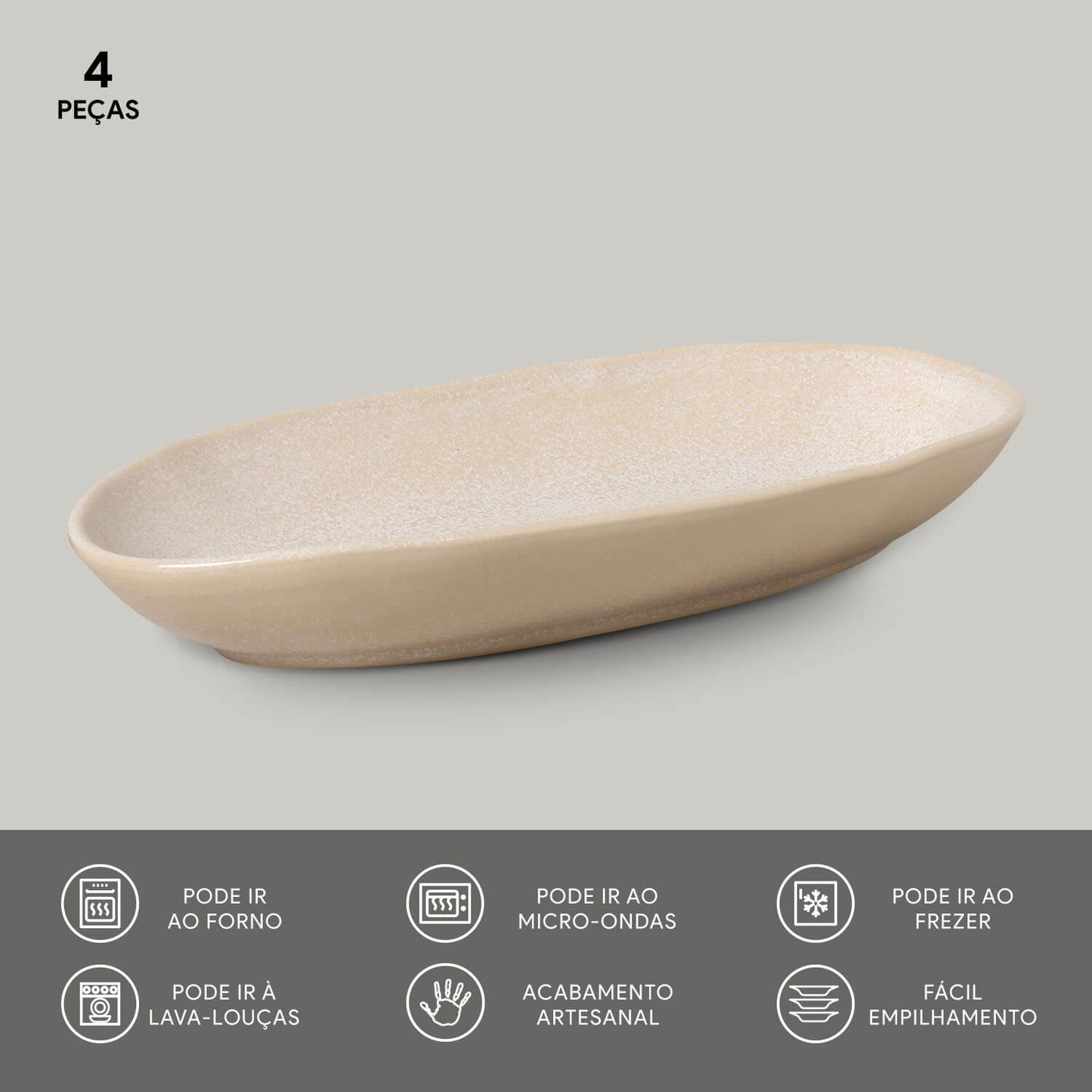 Porto Brasil LATTE DEEP OVAL PR LARGE ORGANIC STONEWARE dia. 12.6x6.3"  SKU: '14414108501