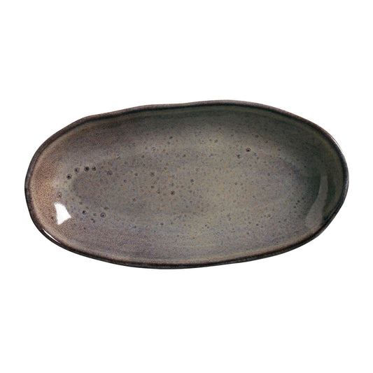 Porto Brasil TOURMALINE DEEP OVAL PR LARGE ORGANIC STONEWARE dia. 12.6x6.3"  SKU: '14414108901