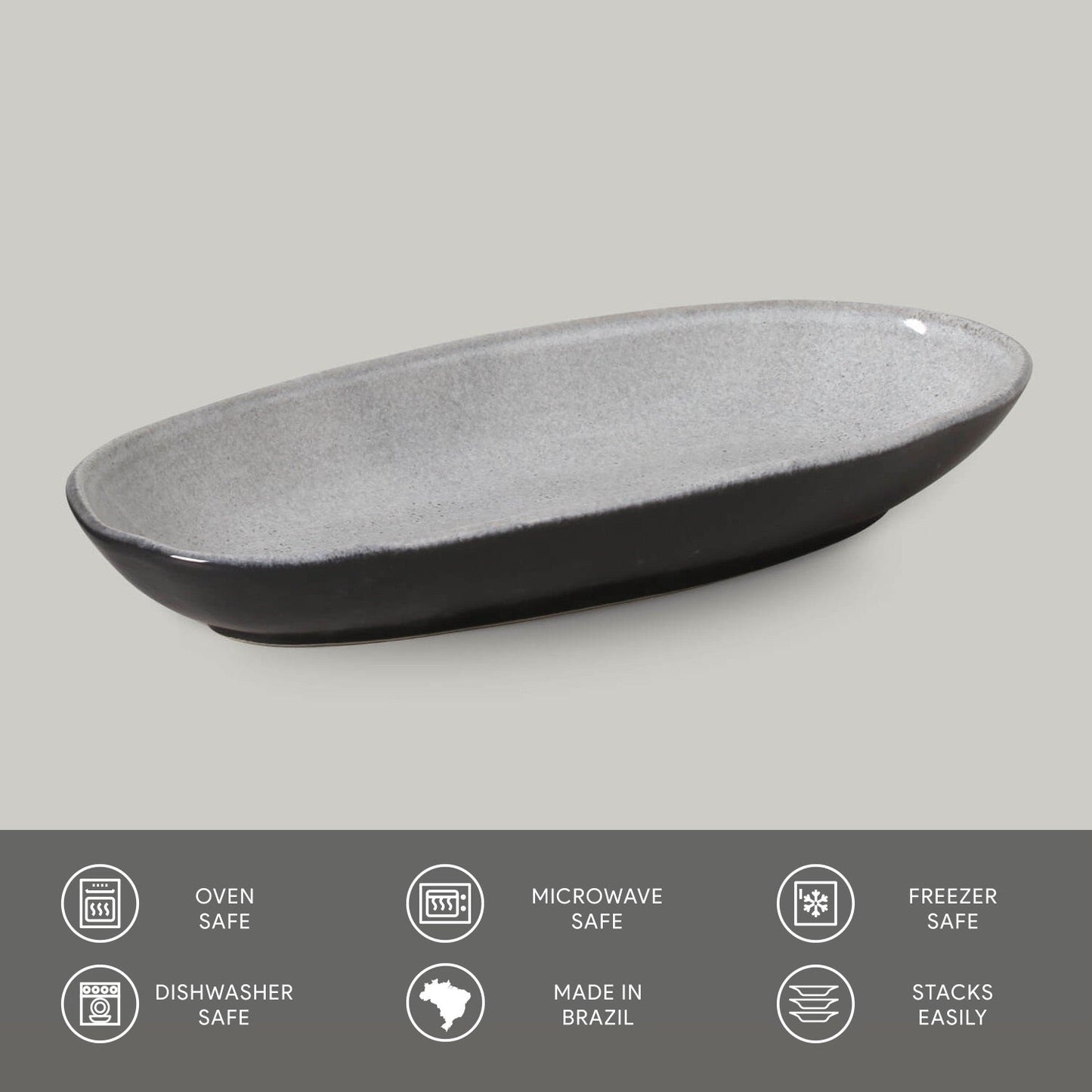 Porto Brasil DUST DEEP OVAL PR LARGE ORGANIC STONEWARE dia. 12.6x6.3"  SKU: '14414115801