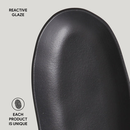 Porto Brasil MATTE BLACK DEEP OVAL PR LARGE ORGANIC STONEWARE dia. 12.6x6.3"  SKU: '1441473901