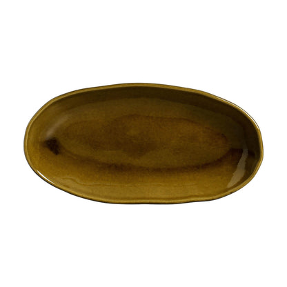 Porto Brasil AMBER DEEP OVAL PR LARGE ORGANIC STONEWARE dia. 12.6x6.3"  SKU: '1441477101