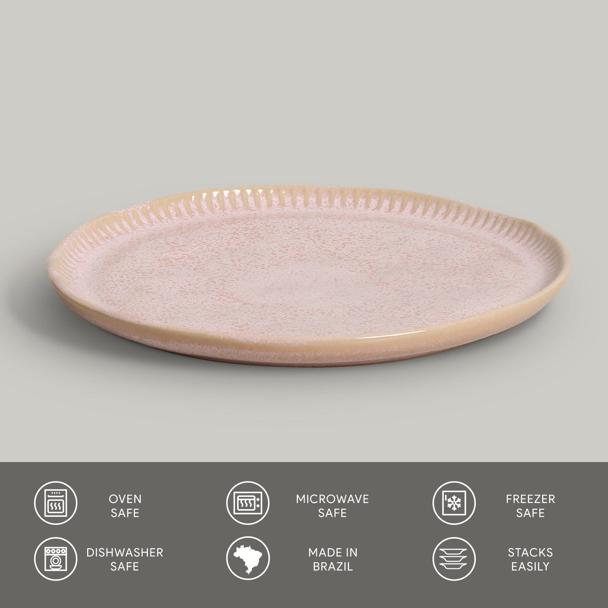 Porto Brasil LITCHI LINHAS DESSERT PLATE STONEWARE dia. 8.46"  SKU: '1461109201