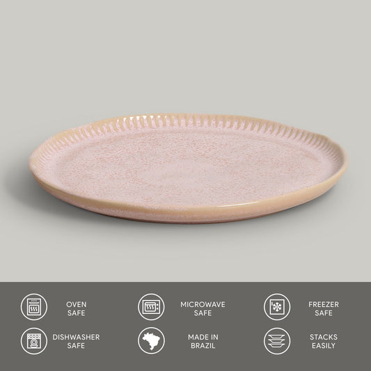 Porto Brasil LITCHI LINHAS DESSERT PLATE STONEWARE dia. 8.46"  SKU: '1461109201
