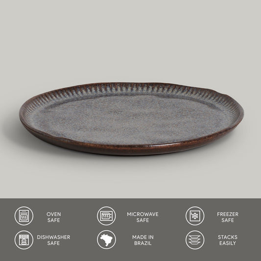 Porto Brasil TITANIUM LINHAS DESSERT PLATE STONEWARE dia. 8.46" ?¼ SKU: '1461109401