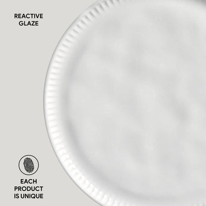 Porto Brasil NEW WHITE LINHAS DESSERT PLATE STONEWARE dia. 8.46"   SKU: '1461119801