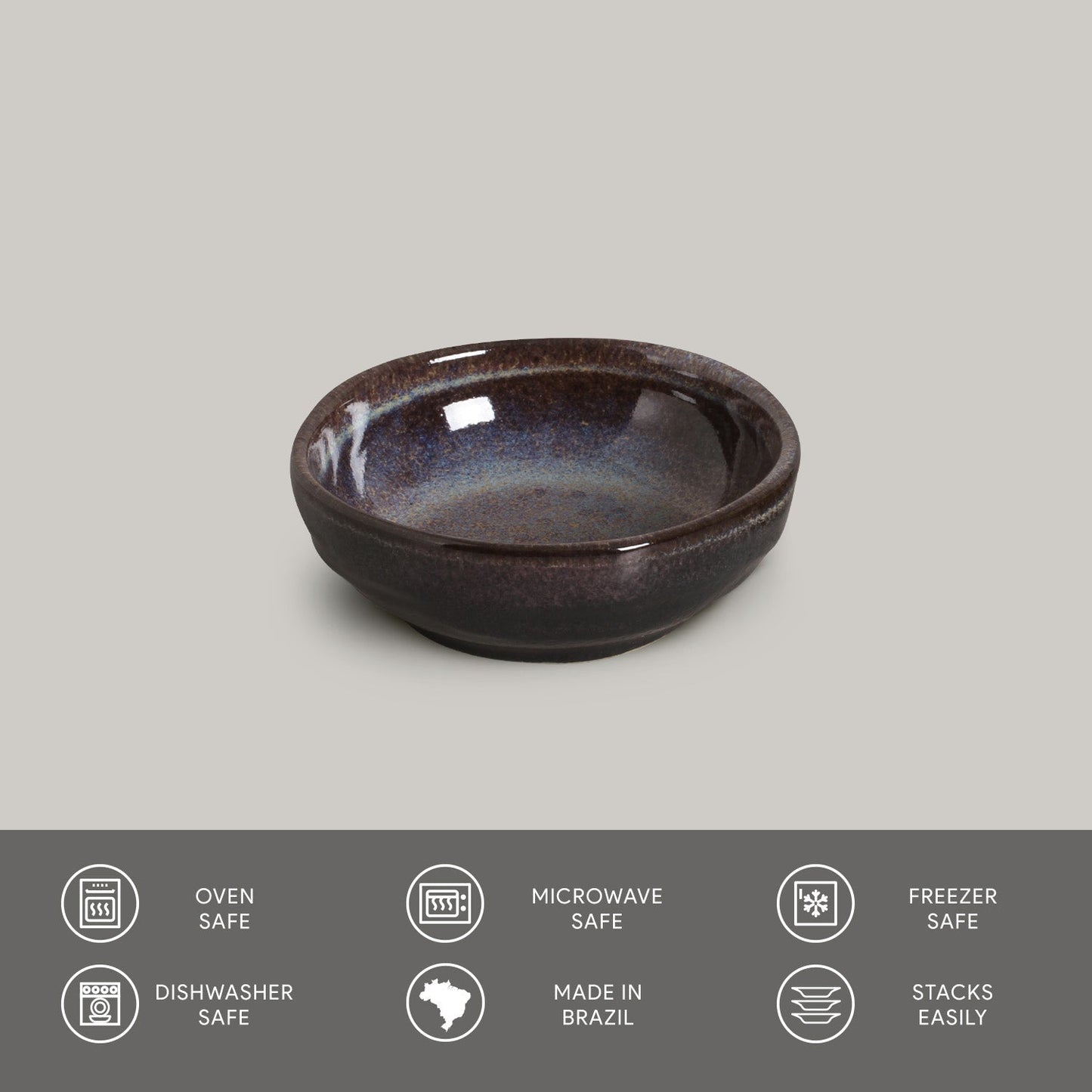 Porto Brasil TOURMALINE RAMEKIN ORGANIC MEDIUM STONEWARE dia. 3.54x1.18"  SKU: '14614108901