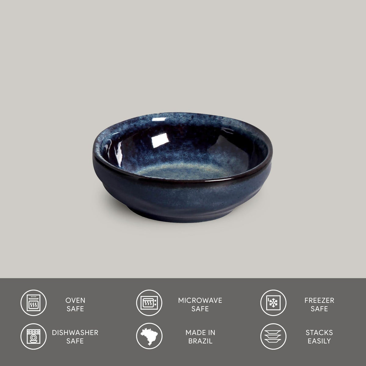 Porto Brasil DENIM RAMEKIN ORGANIC MEDIUM STONEWARE dia. 3.54x1.18"  SKU: '14614113001