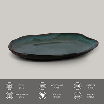 Porto Brasil OCEANO SHALLOW OVAL PR MEDIUM BIO STONEWARE dia. 11.81x7.87"  SKU: '14831106701