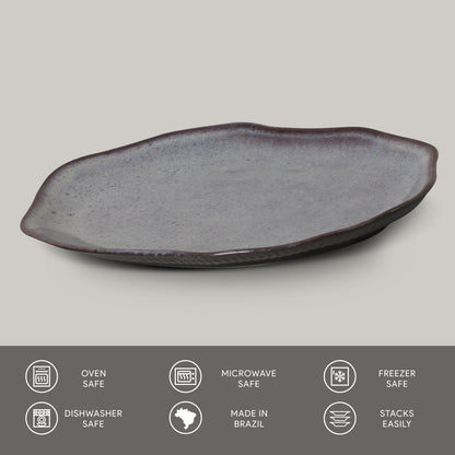 Porto Brasil TOURMALINE SHALLOW OVAL PR MEDIUM BIO STONEWARE dia. 11.81x7.87"  SKU: '14831108901
