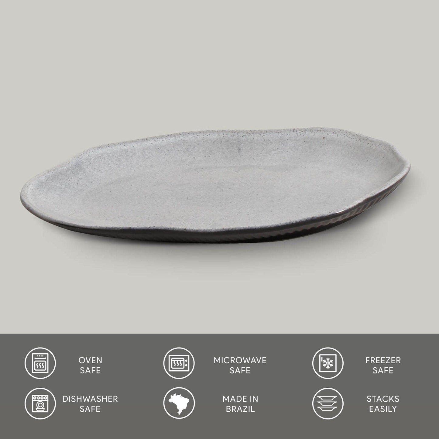 Porto Brasil DUST SHALLOW OVAL PR MEDIUM BIO STONEWARE dia. 11.81x7.87"  SKU: '14831115801