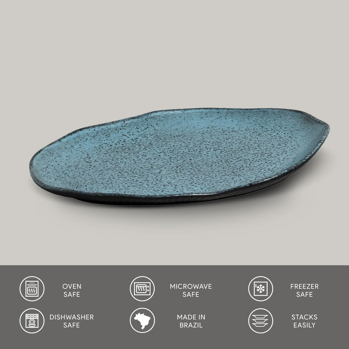 Porto Brasil NIGHT SKY SHALLOW OVAL PR MEDIUM BIO STONEWARE dia. 11.81x7.87"  SKU: '1483177201