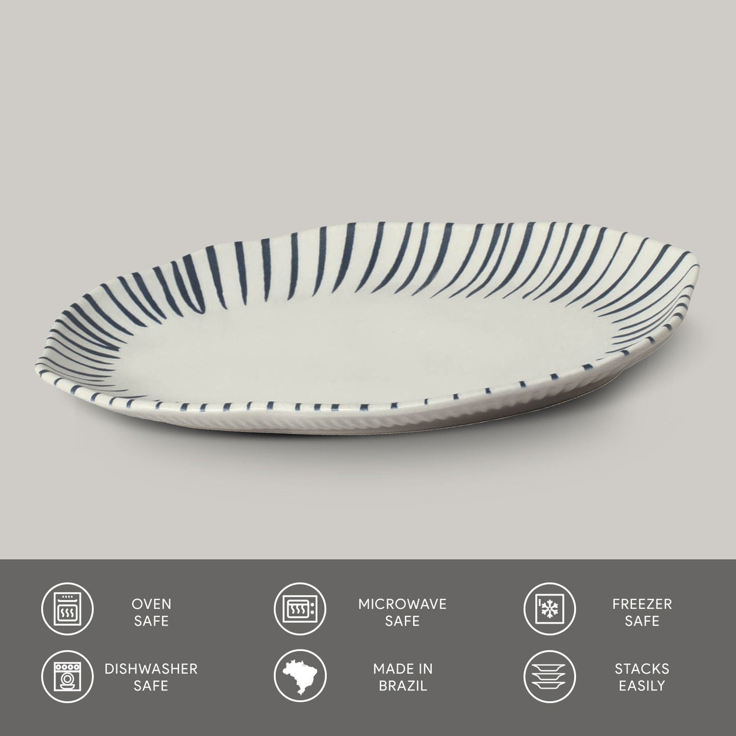 Porto Brasil ELEMENTO SHALLOW OVAL PR MEDIUM BIO STONEWARE dia. 11.81x7.87"  SKU: '1483193101
