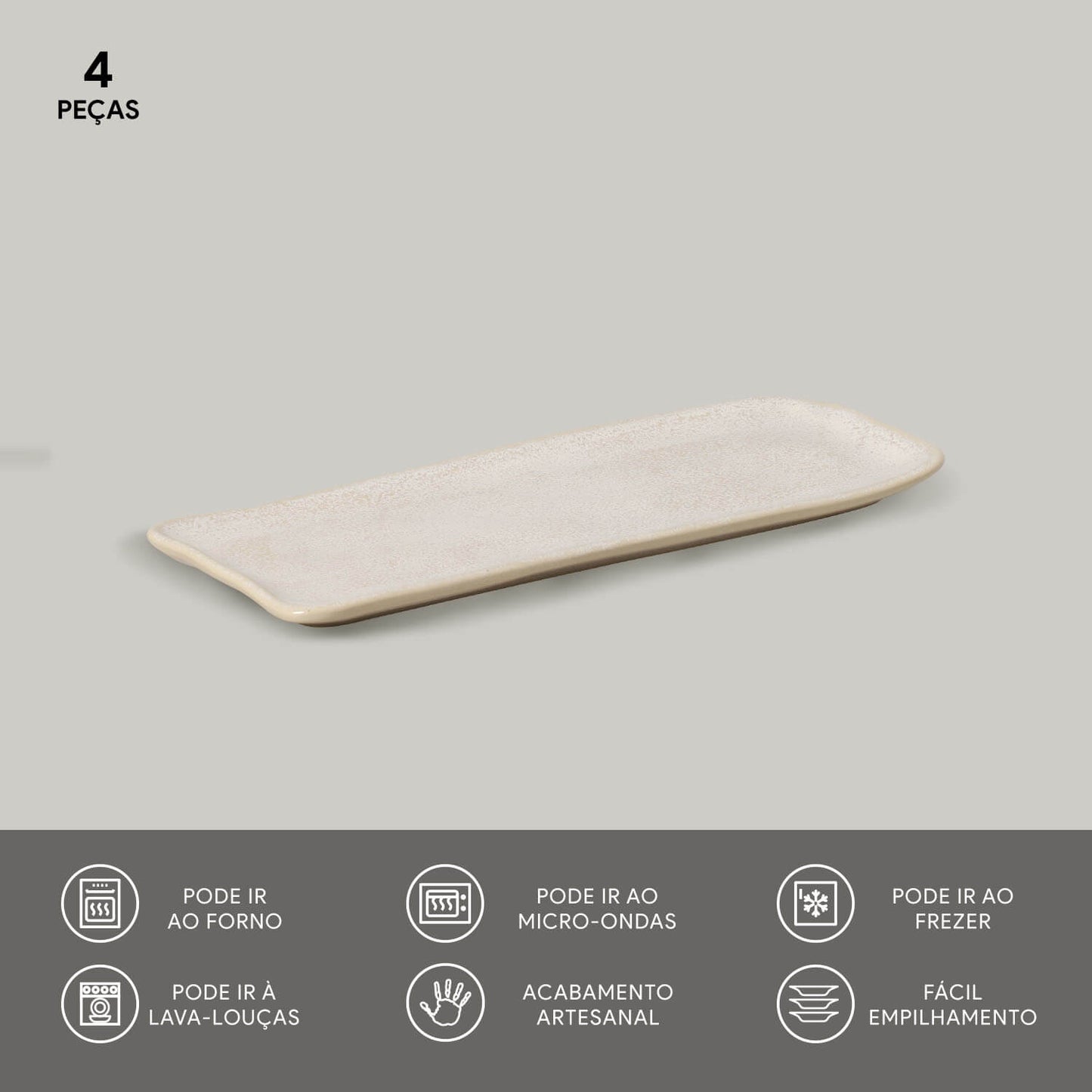 Porto Brasil LATTE RECTANGULAR PR ORGANIC STONEWARE dia. 8.66x3.74"  SKU: '15014108501