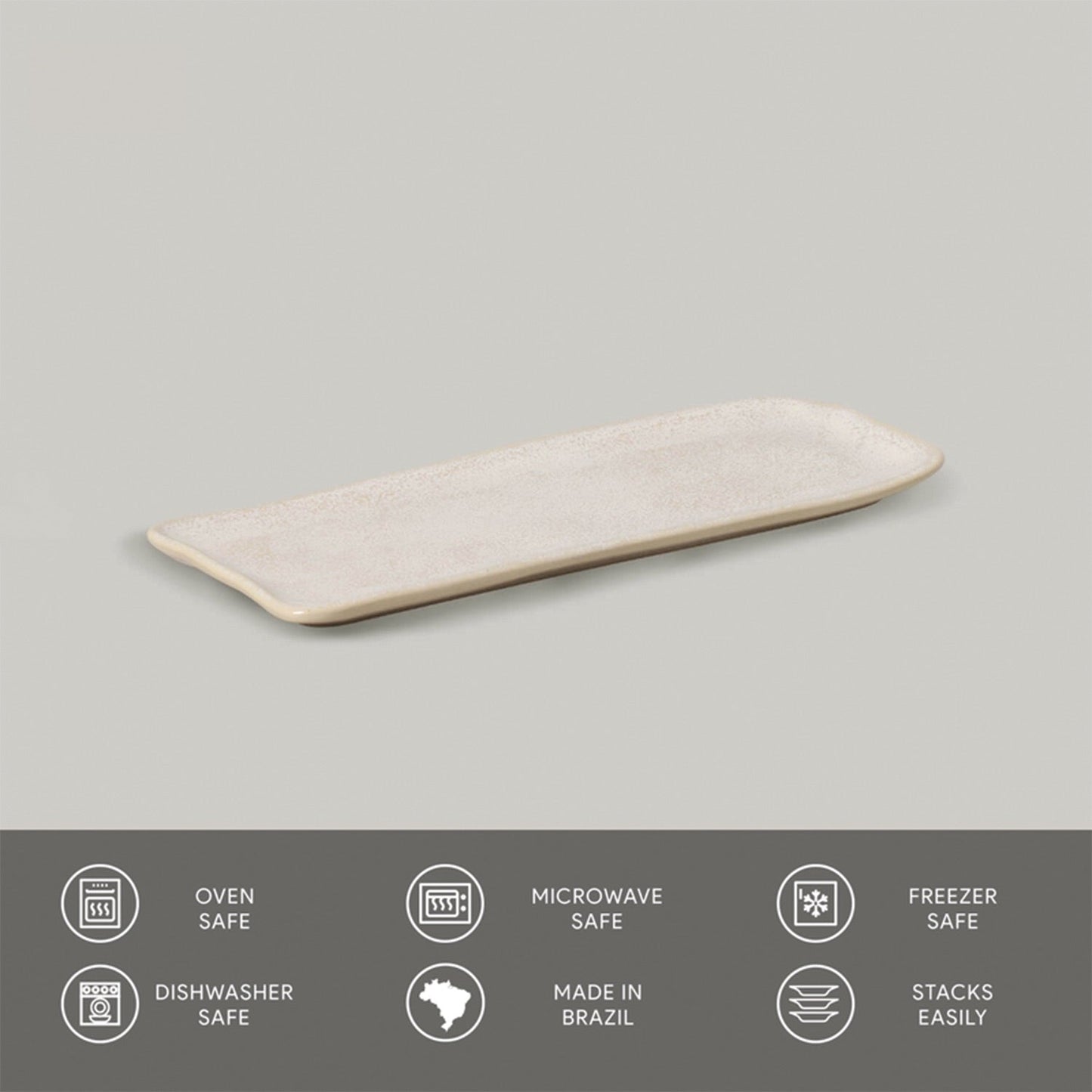 Porto Brasil LATTE RECTANGULAR PR ORGANIC STONEWARE dia. 8.66x3.74"  SKU: '15014108501