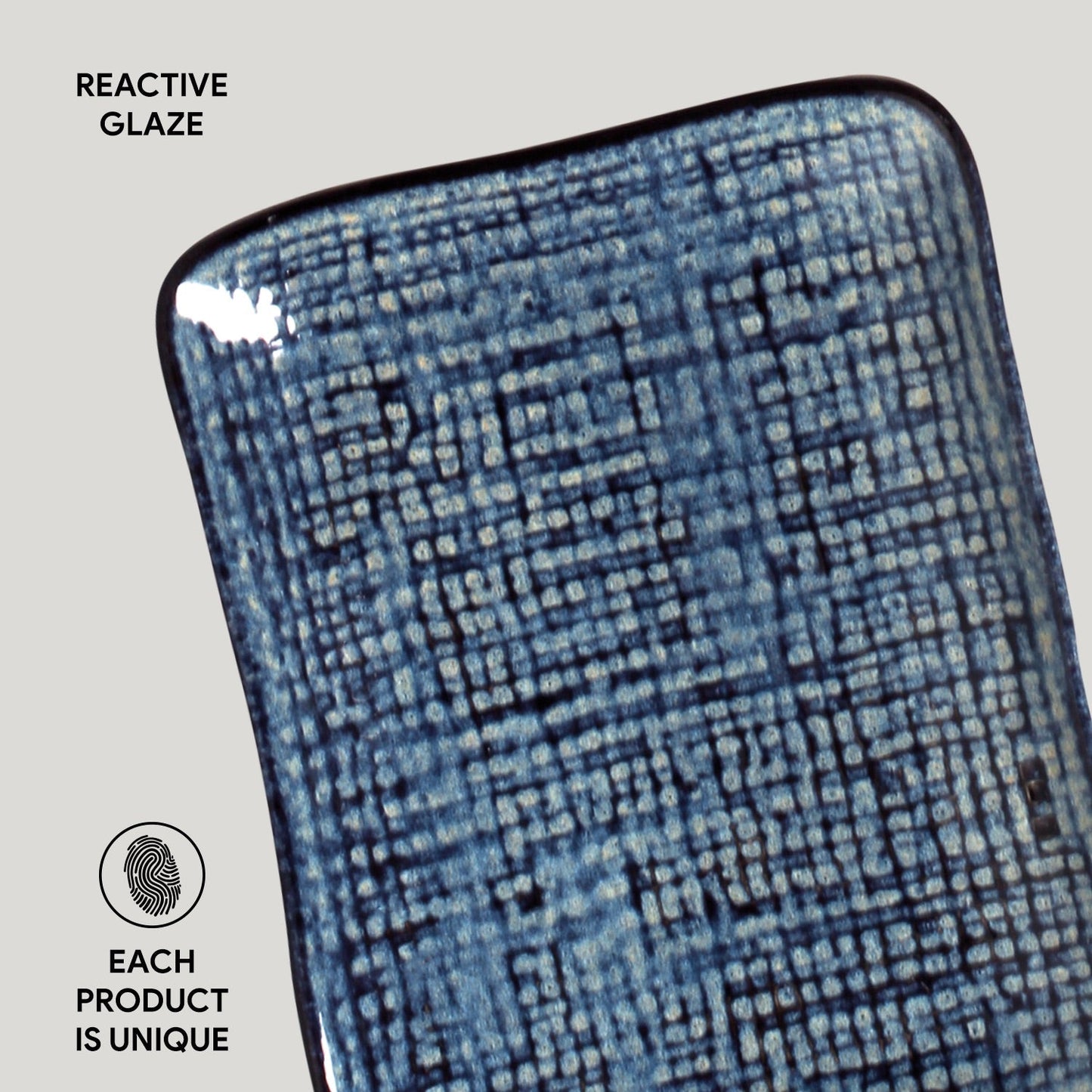 Porto Brasil DENIM RECTANGULAR PR JUTA STONEWARE dia. 7.08x5.51"  SKU: '15064113001