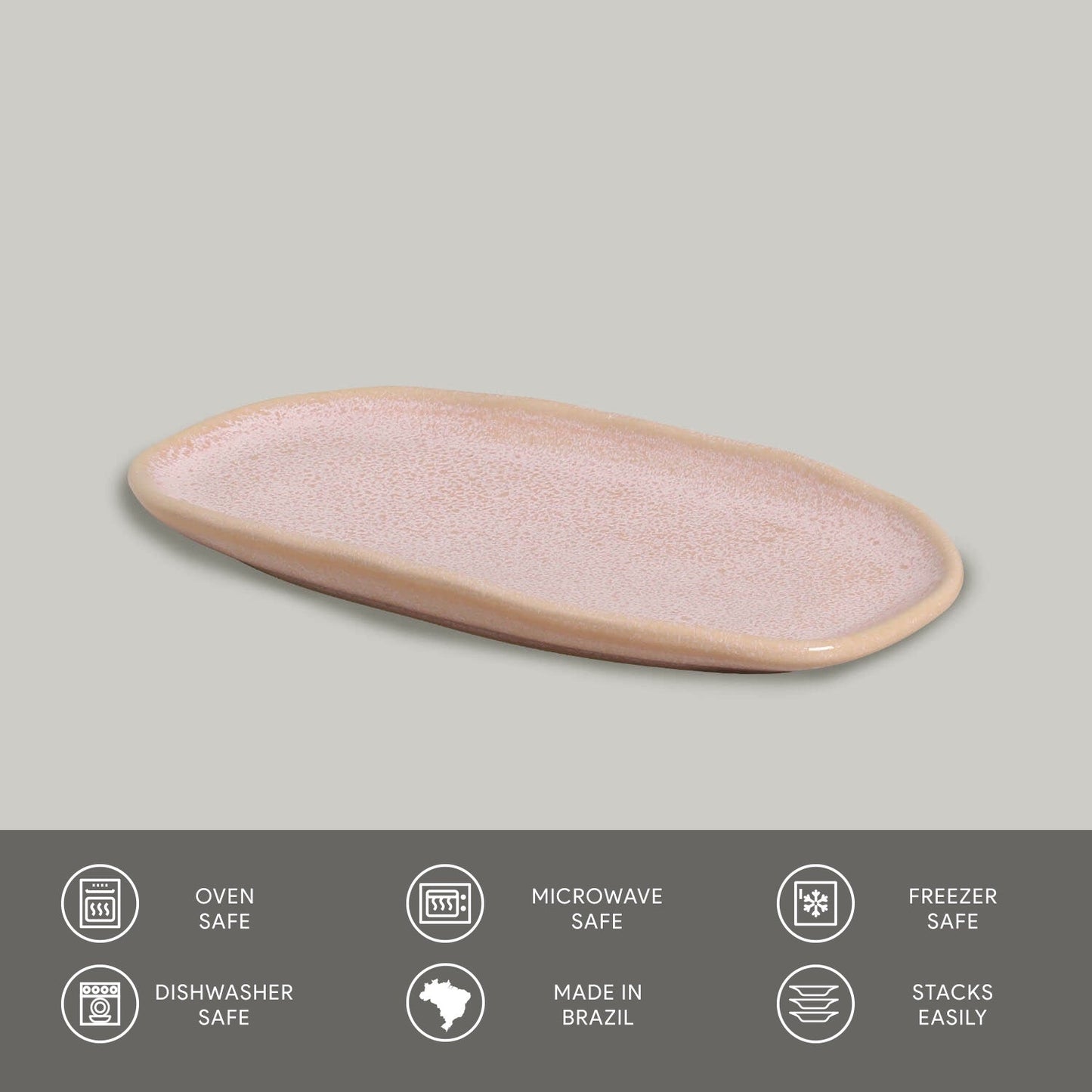 Porto Brasil LITCHI SHALLOW OVAL PR ORGANIC STONEWARE dia. 9.06x4.33"  SKU: '15114109201