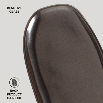 Porto Brasil METALLICA SHALLOW OVAL PR ORGANIC STONEWARE dia. 9.06x4.33"  SKU: '15114109301
