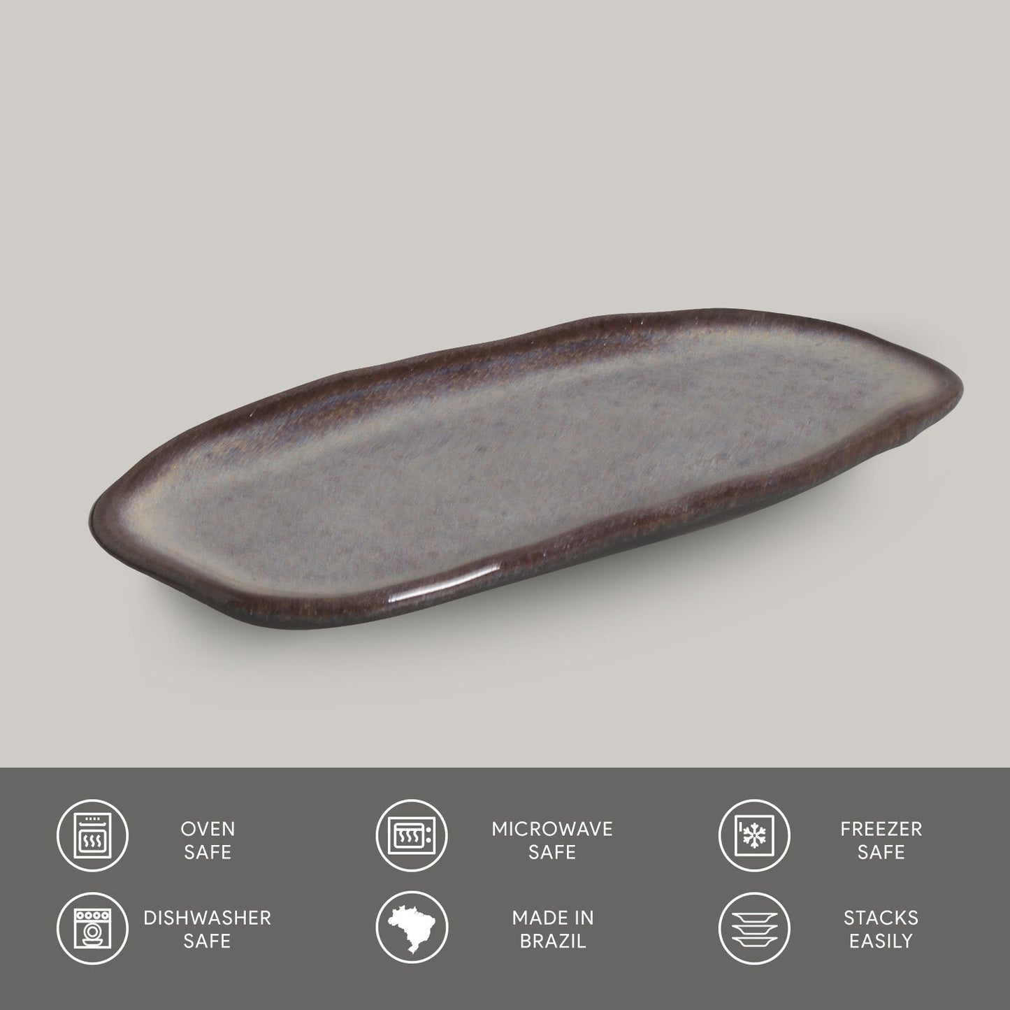 Porto Brasil TOURMALINE SHALLOW OVAL PR ORGANIC STONEWARE dia. 6.5x3.15"  SKU: '15214108901