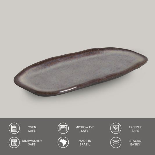 Porto Brasil TOURMALINE SHALLOW OVAL PR ORGANIC STONEWARE dia. 6.5x3.15"  SKU: '15214108901