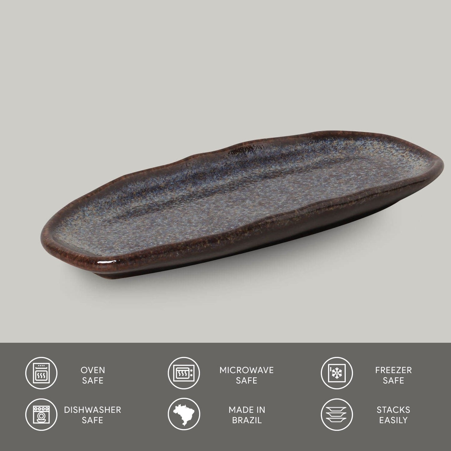 Porto Brasil TITANIUM SHALLOW OVAL PR ORGANIC STONEWARE dia. 6.5x3.15"  SKU: '15214109401