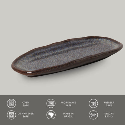 Porto Brasil TITANIUM SHALLOW OVAL PR ORGANIC STONEWARE dia. 6.5x3.15"  SKU: '15214109401