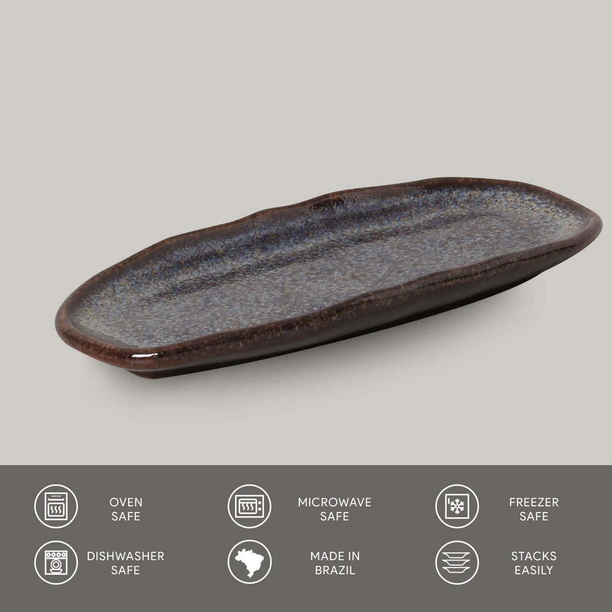 Porto Brasil TITANIUM SHALLOW OVAL PR ORGANIC STONEWARE dia. 6.5x3.15"  SKU: '15214109401