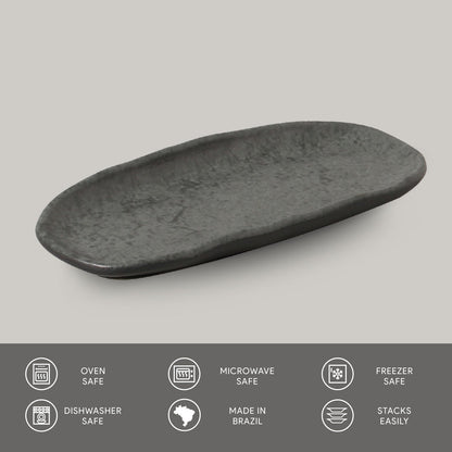 Porto Brasil CHROMIUM SHALLOW OVAL PR ORGANIC STONEWARE dia. 6.5x3.15"  SKU: '15214115901