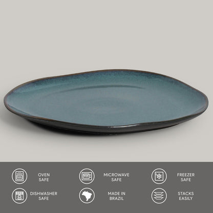 Porto Brasil OCEANO OVAL DINNER PLATE ORGANIC STONEWARE dia. 12.2"  SKU: '15314106701