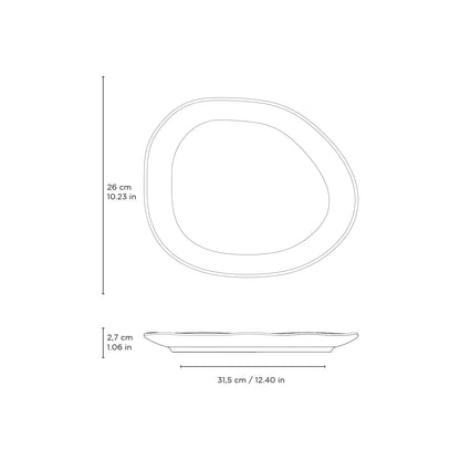 Porto Brasil OCEANO OVAL DINNER PLATE ORGANIC STONEWARE dia. 12.2"  SKU: '15314106701