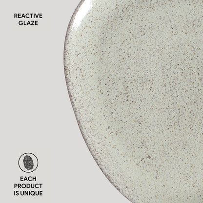 Porto Brasil PISTACHE OVAL DINNER PLATE ORGANIC STONEWARE dia. 12.2"  SKU: '15314108801