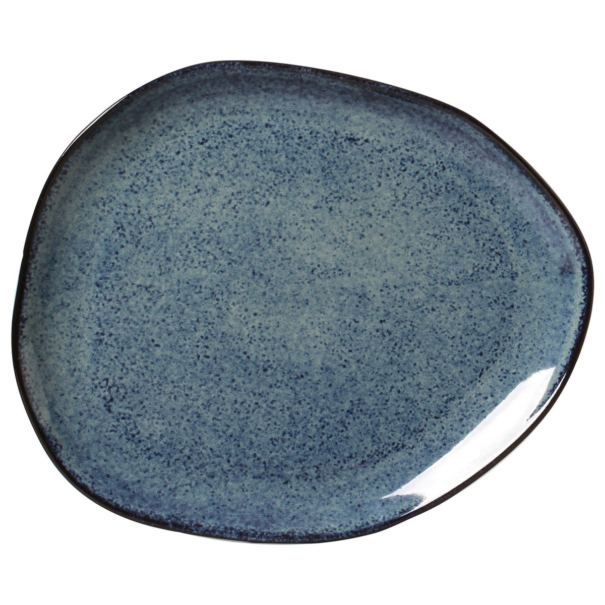 Porto Brasil DENIM OVAL DINNER PLATE ORGANIC STONEWARE dia. 12.2"  SKU: '15314113001