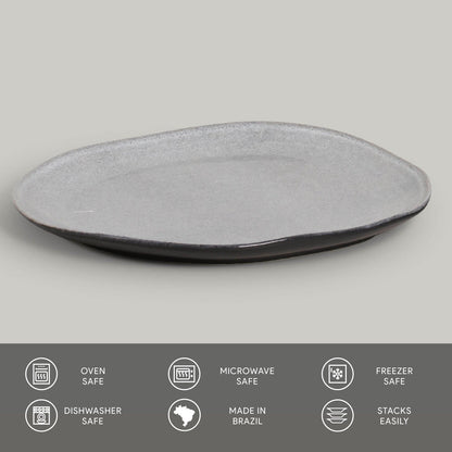 Porto Brasil DUST OVAL DINNER PLATE ORGANIC STONEWARE dia. 12.2"  SKU: '15314115801