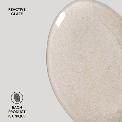 Porto Brasil LATTE OVAL DESSERT PLATE ORGANIC STONEWARE dia. 8.86"  SKU: '15414108501