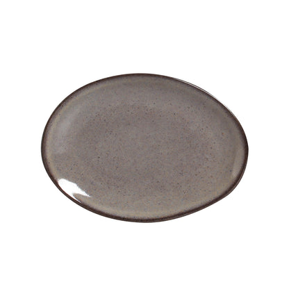 Porto Brasil TOURMALINE OVAL DESSERT PLATE ORGANIC STONEWARE dia. 8.86"  SKU: '15414108901