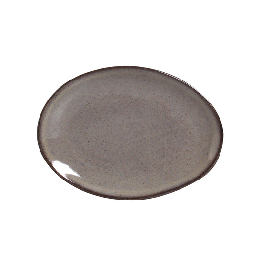 Porto Brasil TOURMALINE OVAL DESSERT PLATE ORGANIC STONEWARE dia. 8.86"  SKU: '15414108901
