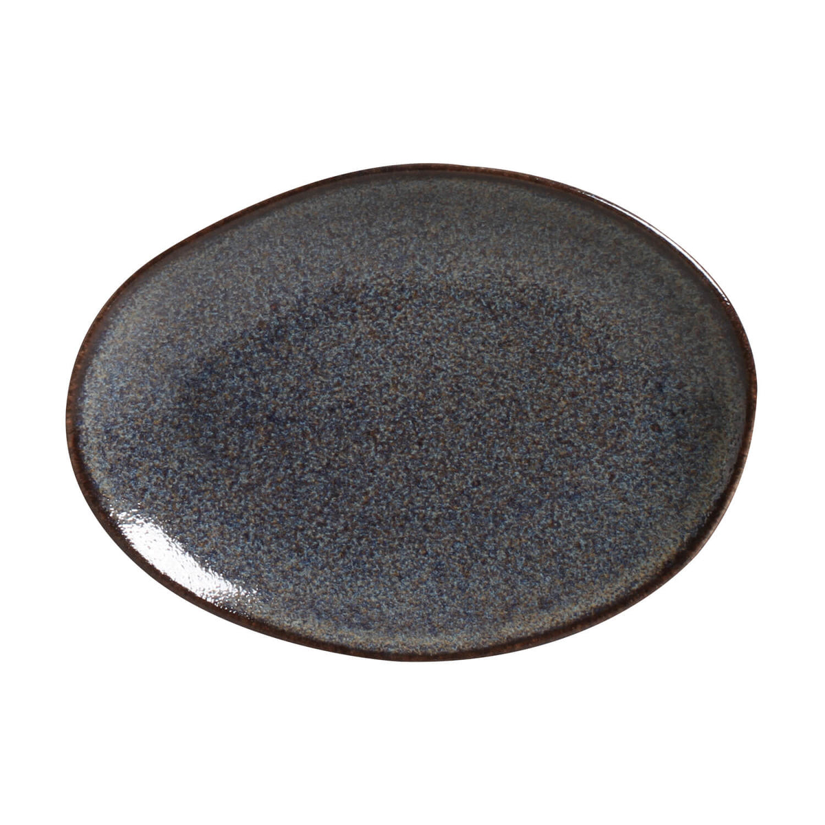 Porto Brasil TITANIUM OVAL DESSERT PLATE ORGANIC STONEWARE dia. 8.86"  SKU: '15414109401