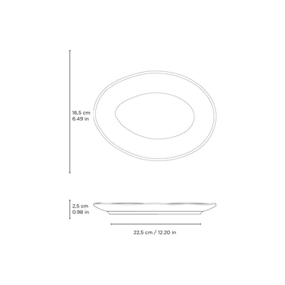 Porto Brasil NIGHT SKY OVAL DESSERT PLATE ORGANIC STONEWARE dia. 8.86"  SKU: '1541477201