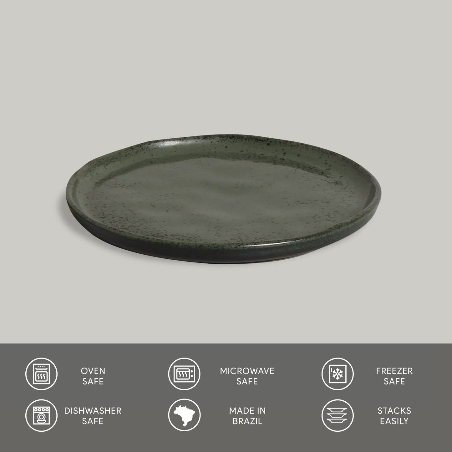 Porto Brasil GREENERY BREAD PLATE STONEWARE dia. 6.1x0.63"  SKU: '15931106501