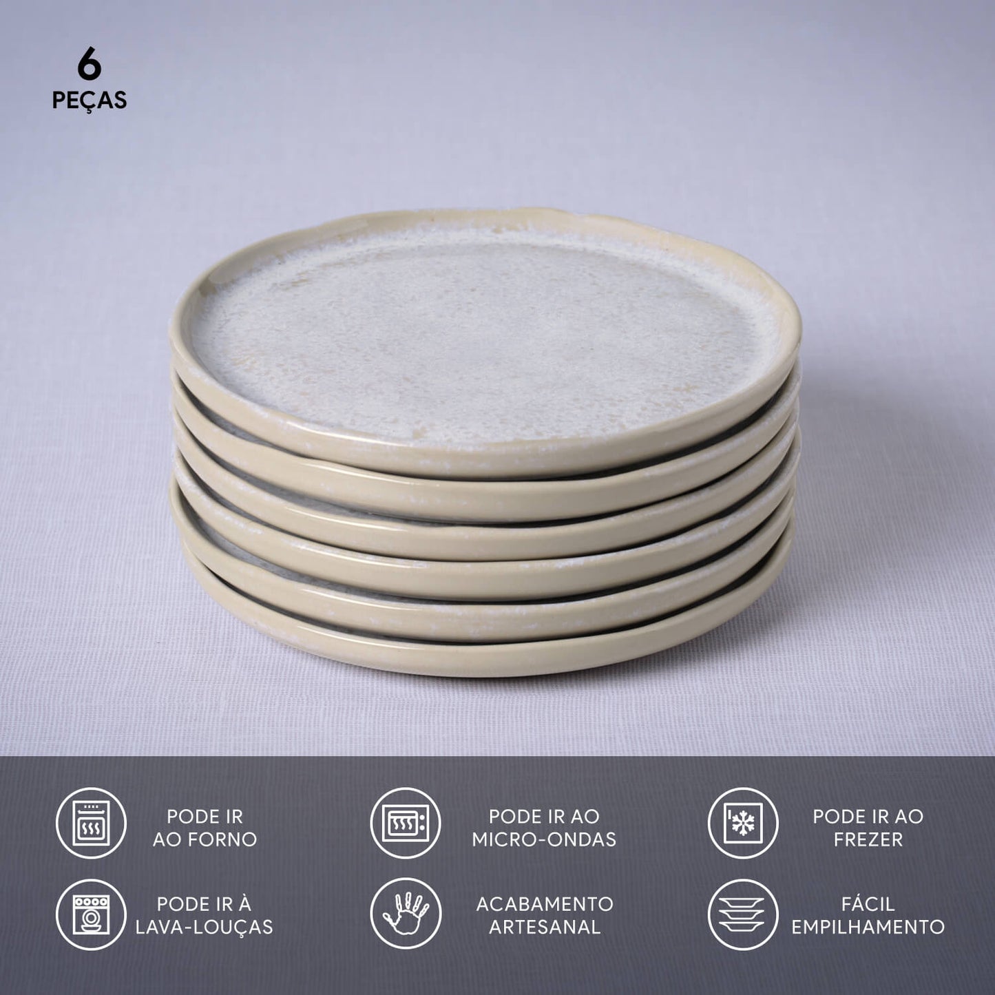 Porto Brasil LATTE BREAD PLATE STONEWARE dia. 6.1x0.63"  SKU: '15931108501