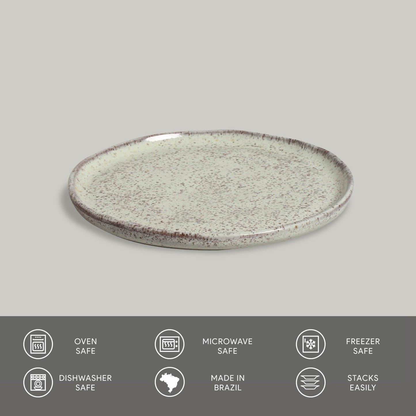 Porto Brasil PISTACHE BREAD PLATE STONEWARE dia. 6.1x0.63"  SKU: '15931108801