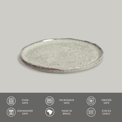 Porto Brasil PISTACHE BREAD PLATE STONEWARE dia. 6.1x0.63"  SKU: '15931108801