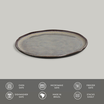 Porto Brasil TOURMALINE BREAD PLATE STONEWARE dia. 6.1x0.63"  SKU: '15931108901