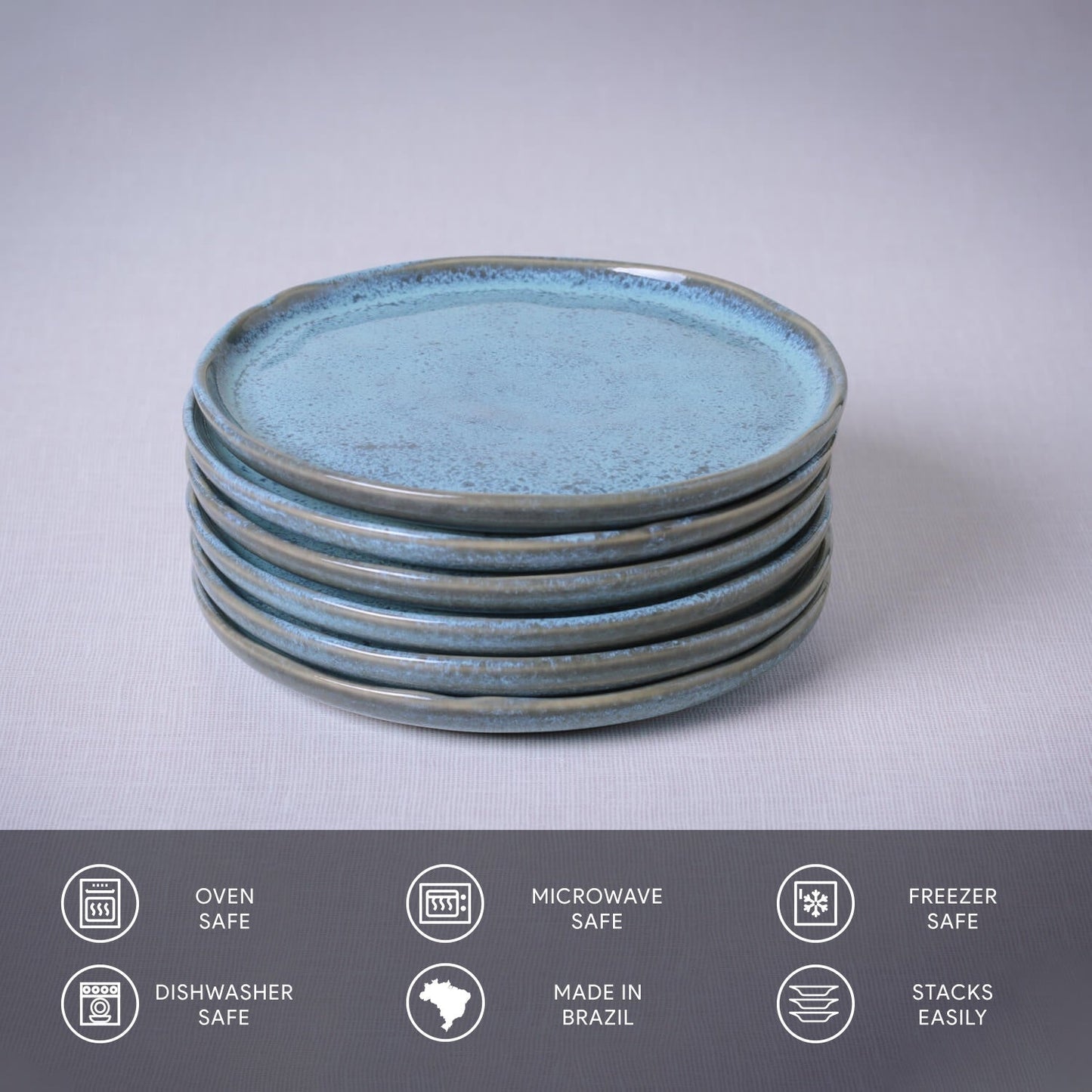Porto Brasil BREEZE BREAD PLATE STONEWARE dia. 6.1x0.63"  SKU: '15931109001