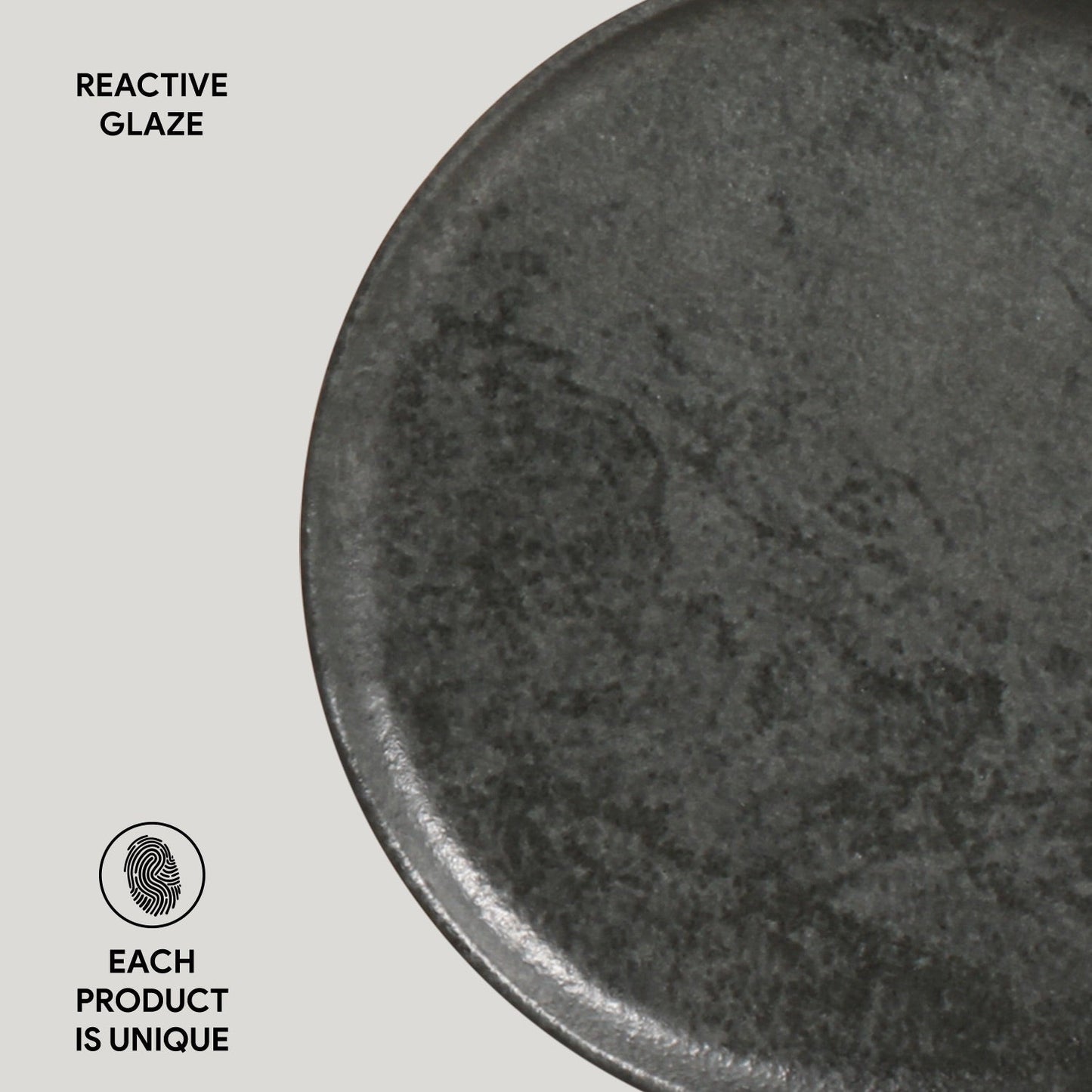 Porto Brasil CHROMIUM BREAD PLATE STONEWARE dia. 6.1x0.63"  SKU: '15931115901