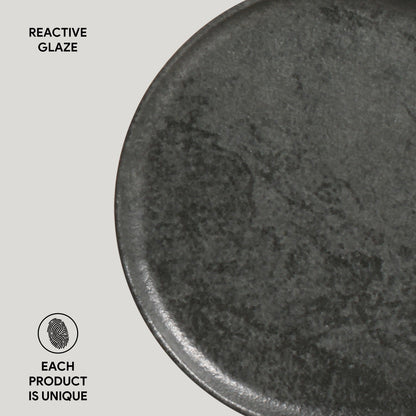 Porto Brasil CHROMIUM BREAD PLATE STONEWARE dia. 6.1x0.63"  SKU: '15931115901