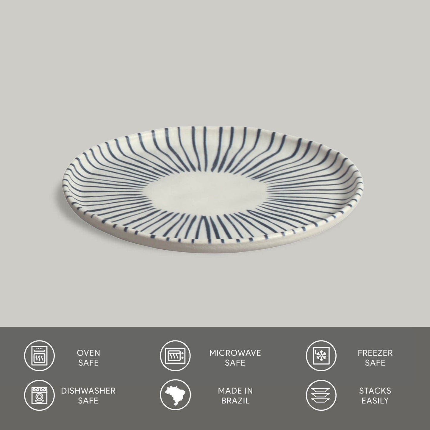 Porto Brasil ELEMENTO BREAD PLATE STONEWARE dia. 6.1x0.63"  SKU: '1593193101