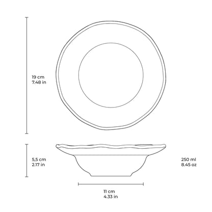 Porto Brasil GREENERY DEEP RIM PLATE  STONEWARE dia. 7.48x2.17"  SKU: '16014106501
